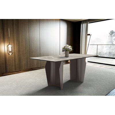 Table de salle à manger rectangulaire moderne pour 4 à 8 personnes Ilijana
