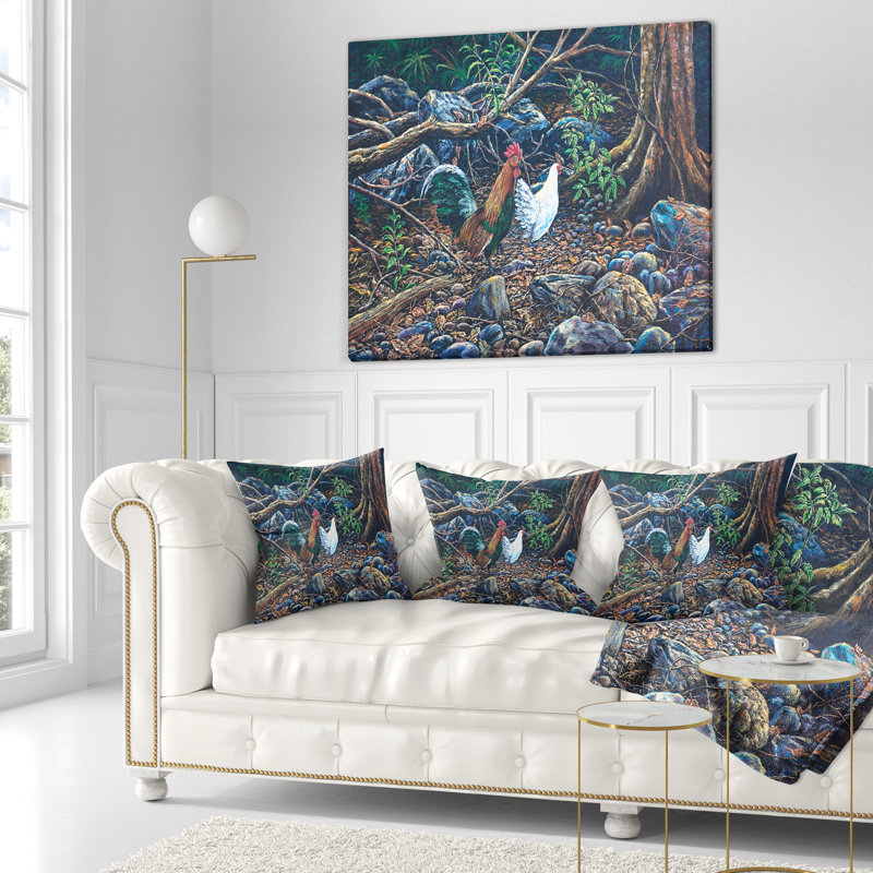 Coussin dans la jungle, 16 po x 1 po, Coussin décoratif