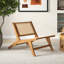 Chaise en bois de teck moderne Mid-Century avec siège et dossier en rotin tissé à la main 1 pièce Bay Isle Home ™