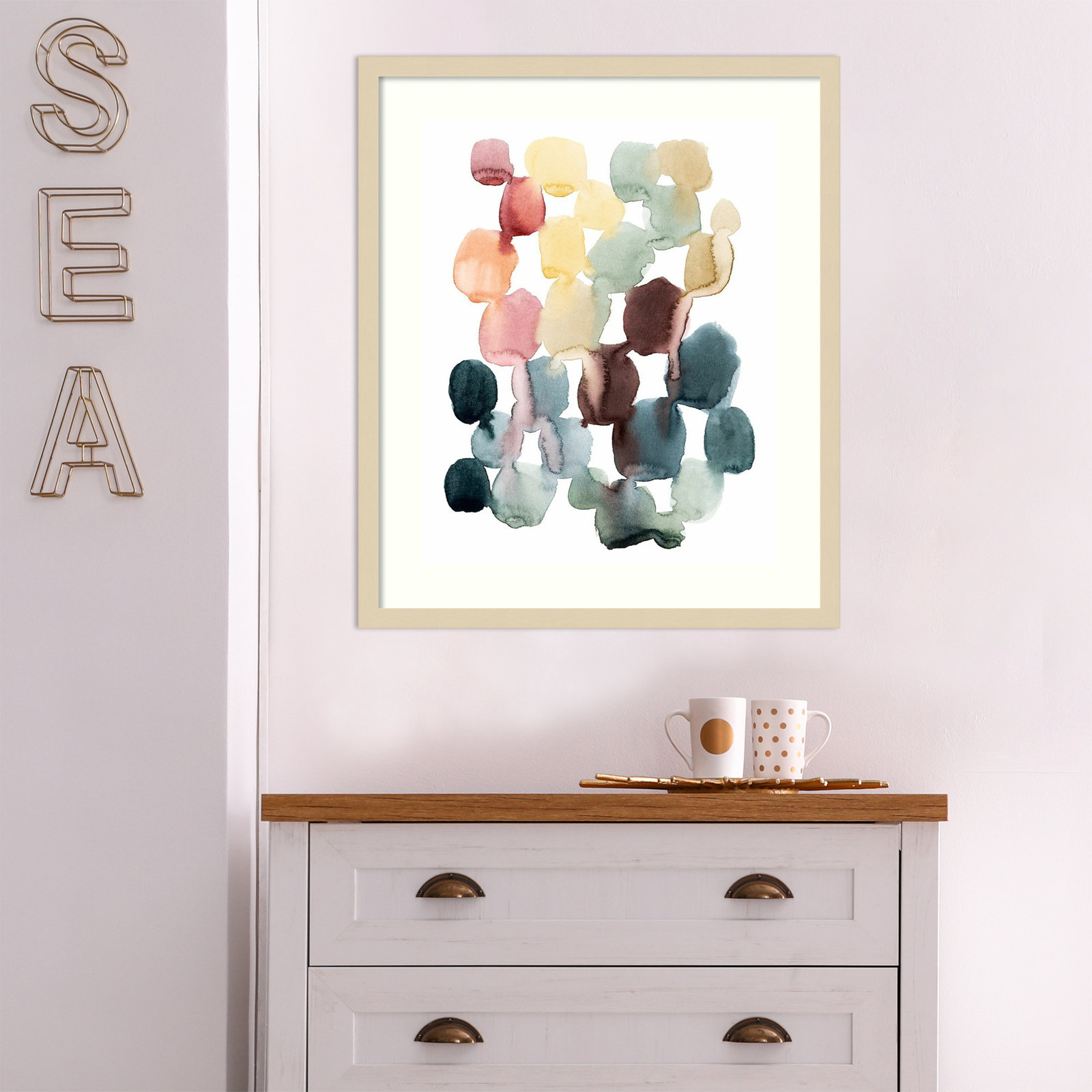 Desert Stones II by Grace Popp, Natural Framed Paper, 37" H x 31" W