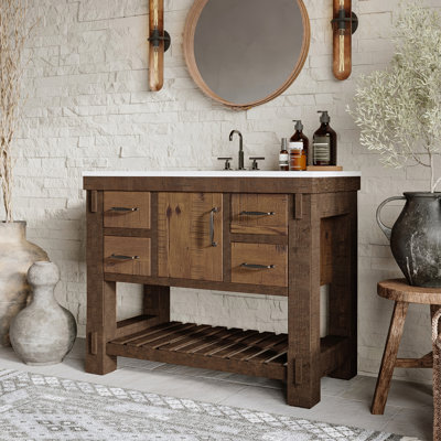 Meuble-lavabo simple 42 po avec plateau en quartz Bromley