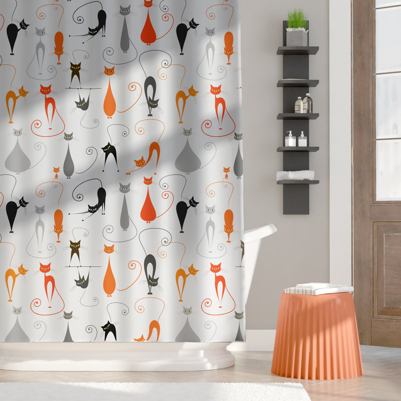 Everly Shower Curtain with Hooks Included, 69" W x 70" L