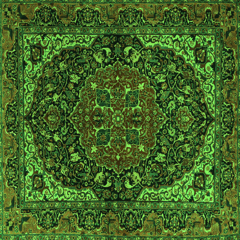 Washable Oriental Indoor Rug, Square 8'