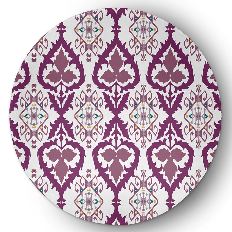 Chenille Ikat Indoor Rug, Round 5'