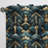 Teal And Gold Art Deco Geometric Glamour - Damask Curtain - Velvet Room Darkening - 1 Panel-107599133