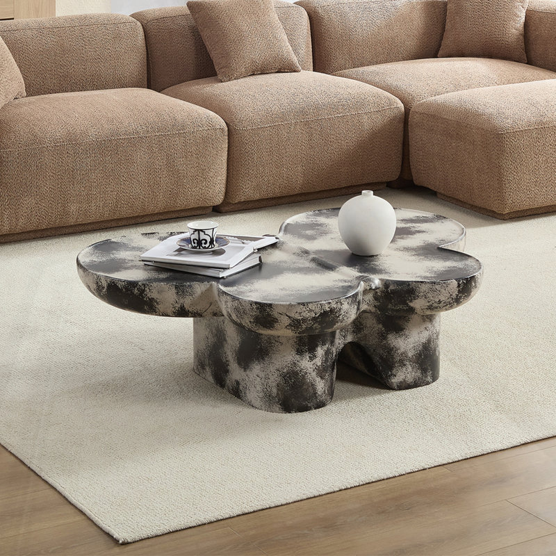 Table basse style papillon, Noir / Beige