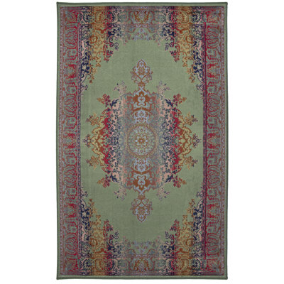Tapis décoratif vert oriental loganne