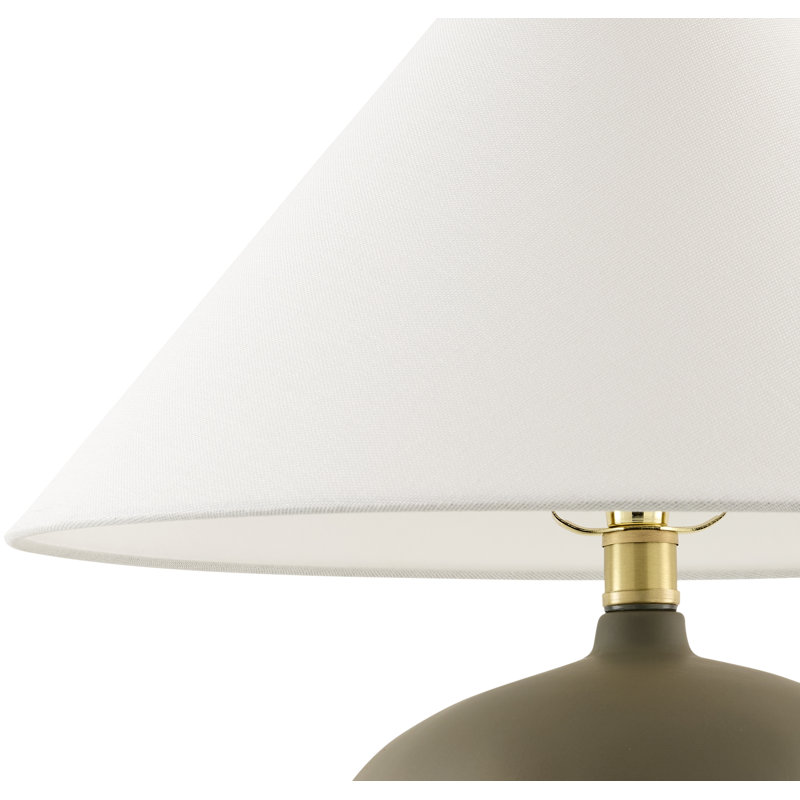 Lampe de table Croce, Gris / Blanc, Lin blanc empire