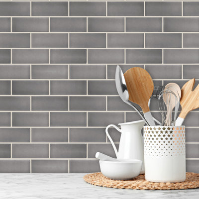10.5'' W x 10.5'' L Vinyl Peel and Stick Subway Tile