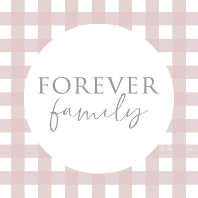 Blush Check Family - Wrapped Canvas Print