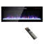 50 Inch Recessed Ultra Thin Tempered Glass Front Wall Mounted Electric Fireplace With Remote And Multi Colour Flame & Emberbed, LED Light Heater