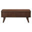 Walnut Veneer Table With 2 Shelves And Tambour Doors For Mid-Century Modern Living Rectangular Room In Finish