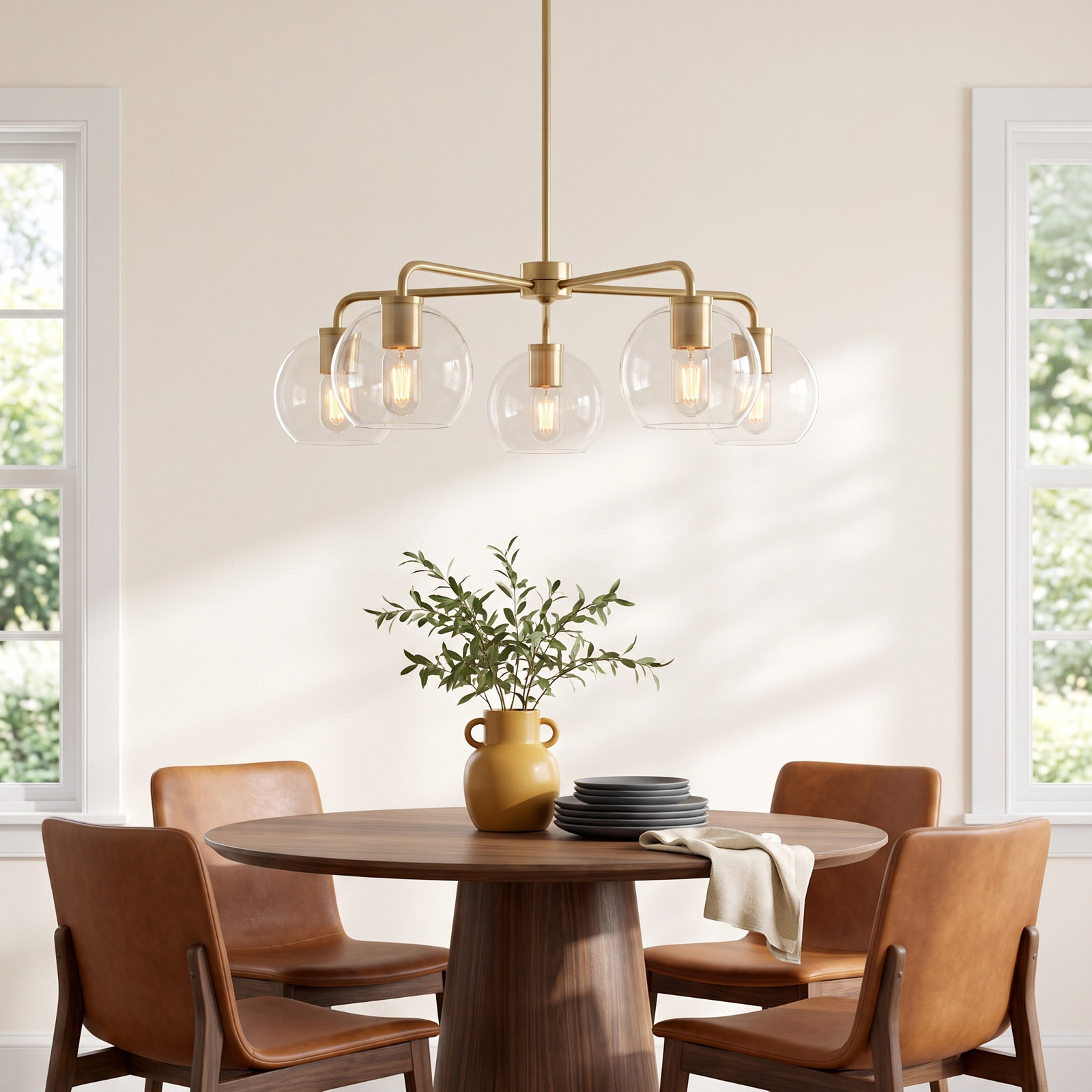 Childerley 5-Light Chandelier, Satin Brass