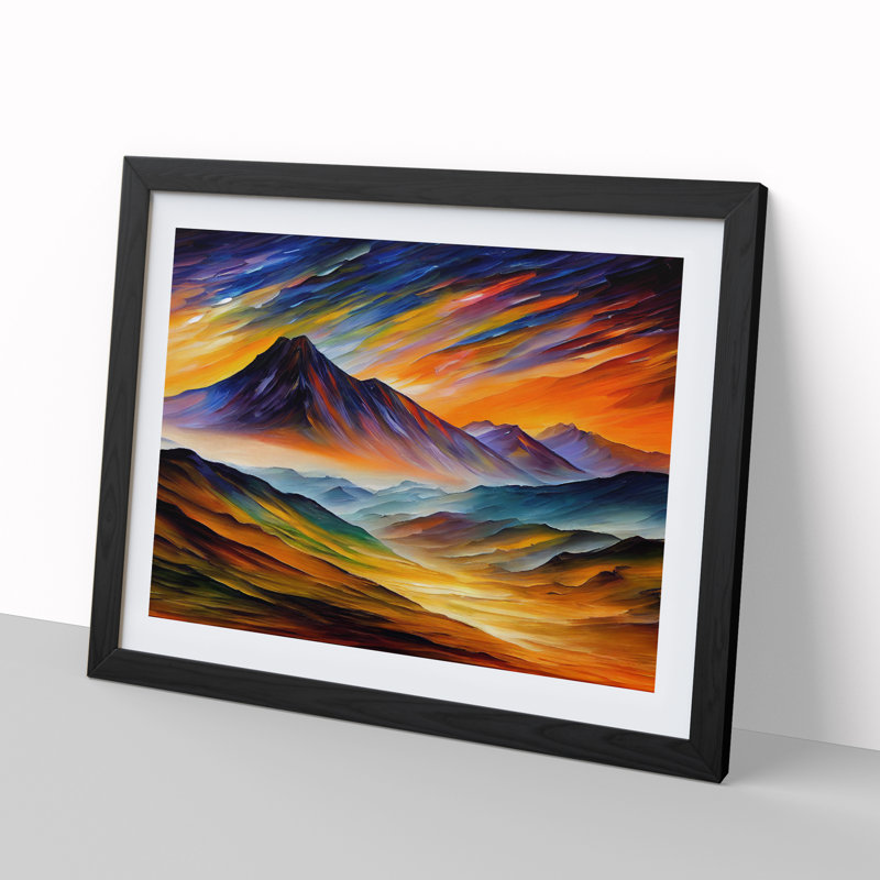 Mountains Scene Vol.4 Abstract - Framed Print, Black Framed, 46cm H x 64cm W x 2cm D