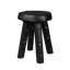 Tabouret Totem Ebonized (grand) ~ Inspiré par sa présence sculpturale calcinée, ce tabouret 100% récupéré incarne à la fois le savoir-faire artisanal et le minimalisme moderne, comme une relique renaissante en ébène.
