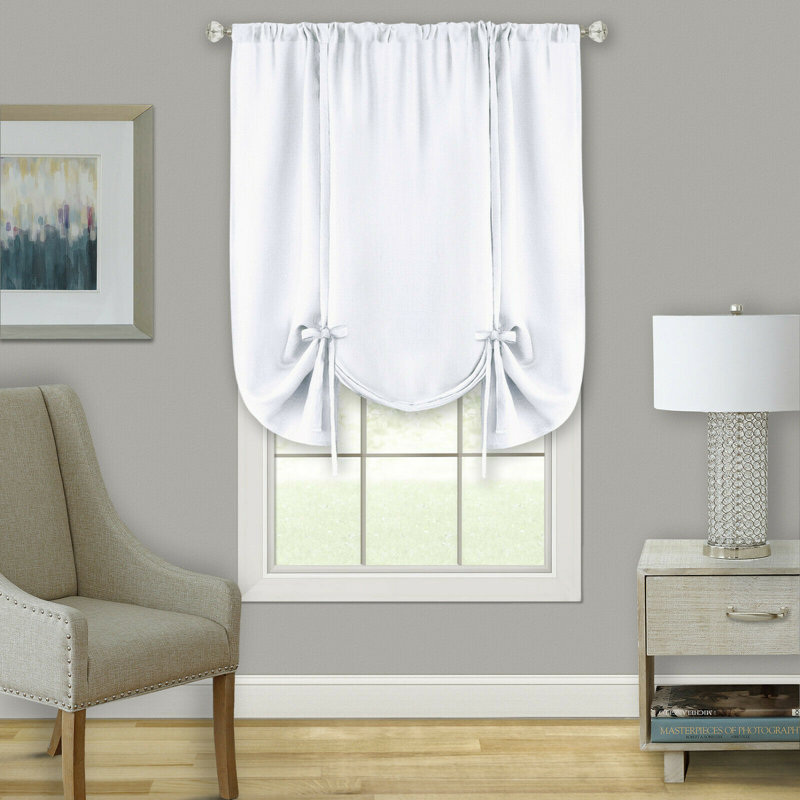 Clarisa Tie-Up Window Valance, White