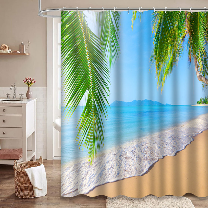 Rideau de douche Palm Beach Sunset, L 72 po x l 72 po