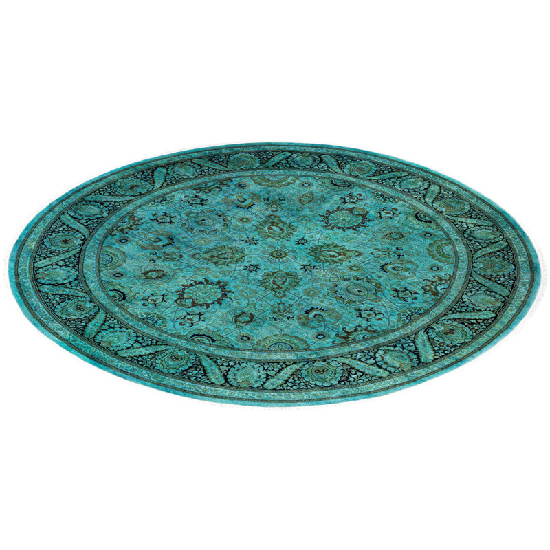 Overdyed One-of-a-Kind 9' 1" X 9' 1" Hand Knotted Area Rug