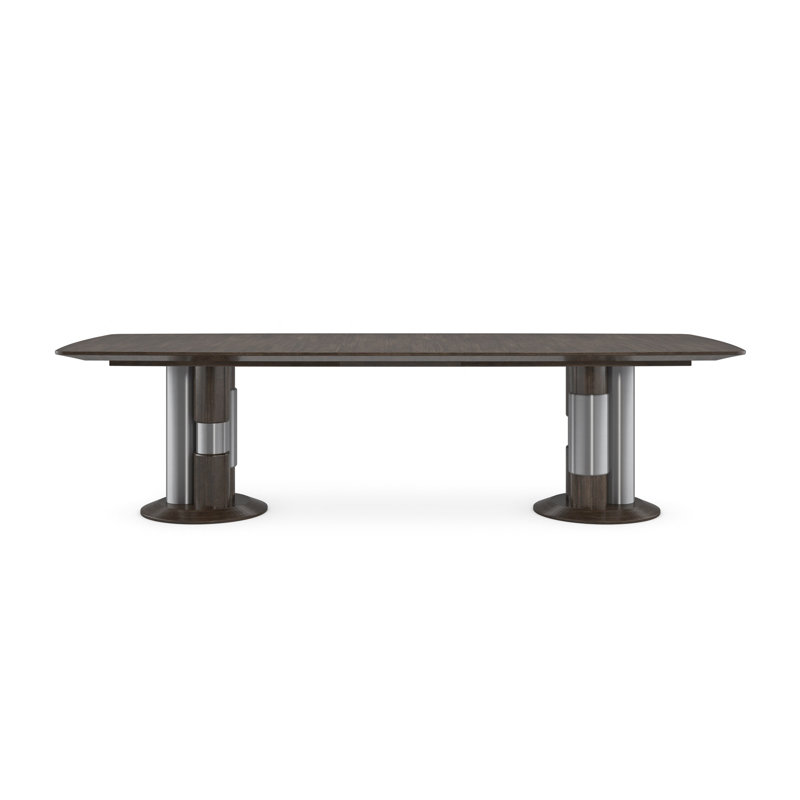 La Moda Square Solid Wood Extendable Double Pedestal Dining Table