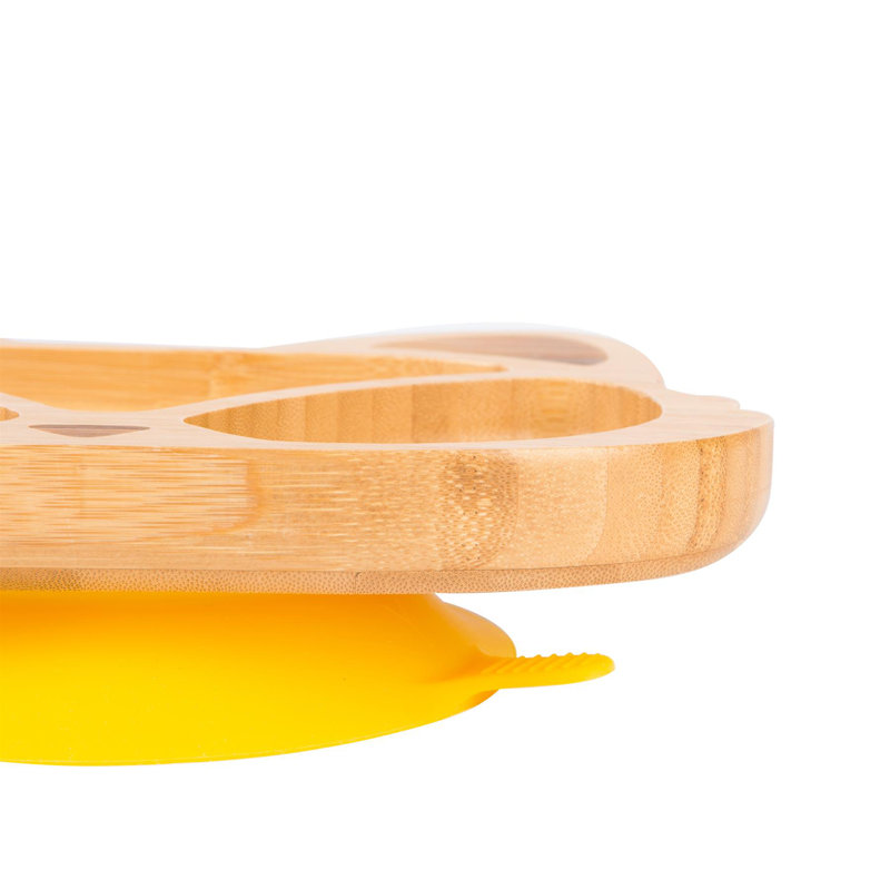Tiny Dining - Fox Bamboo Suction Plate, Yellow