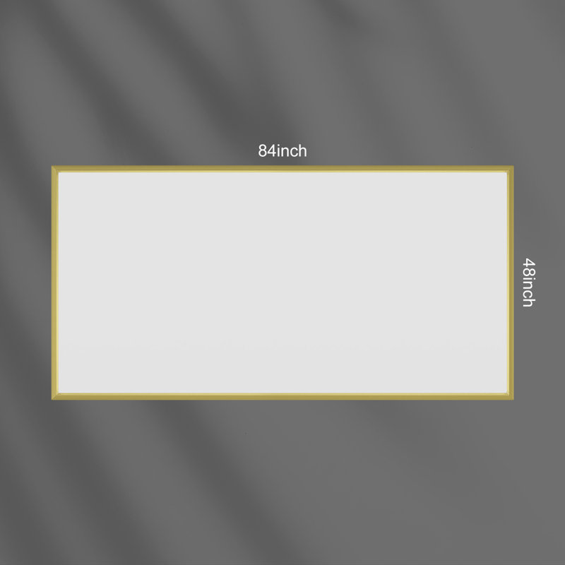 Miroir de salle de bain mural, 48 po x 84 po, Or brossé