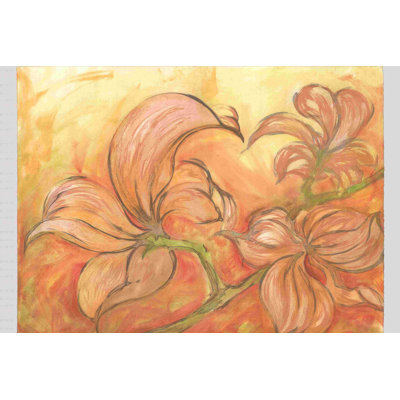 " Peachy Painted Blooms " Painting Print