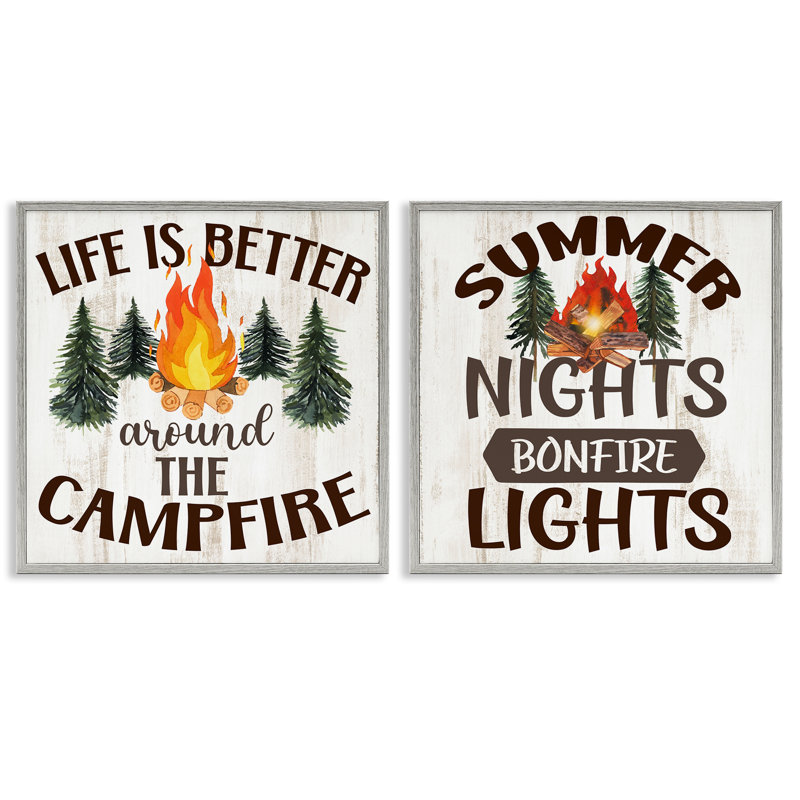 «Summer Nights Campfire», ensemble de 2 giclées d'art par Kim Allen, Estampe numérique Farmhouse, H 24 po x l 24 po
