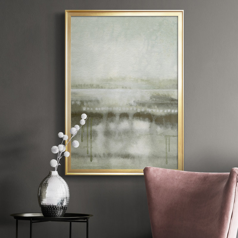 Toile encadrée de qualité supérieure Wandering Terrain II - prête à être accrochée, H 24,5 po x l 18,5 po x P 1 po, Or