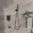 Wall Mounted Shower Combination With Waterfall Tub Spout - Oil Rubber Bronze 3 Function Rainfall & Handheld Valve Easy Installation And Sanitary Procedure Protocol Compilation Including -Balanced-125519047