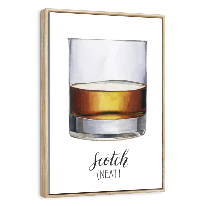 Classic Happy Hour I, Floating Frame Natural Wood, 29" x 43"