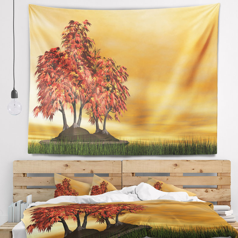 Tapisserie de paysage de bonsaï de photographie, H 32 po x l 39 po
