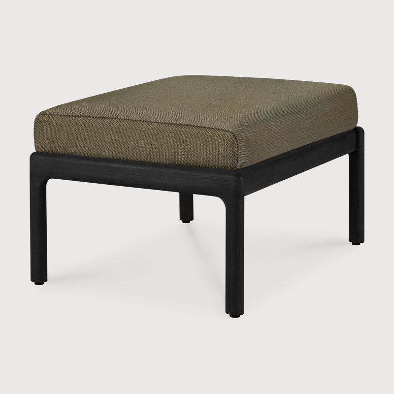Jack outdoor footstool, Green, Varnished Teak Black