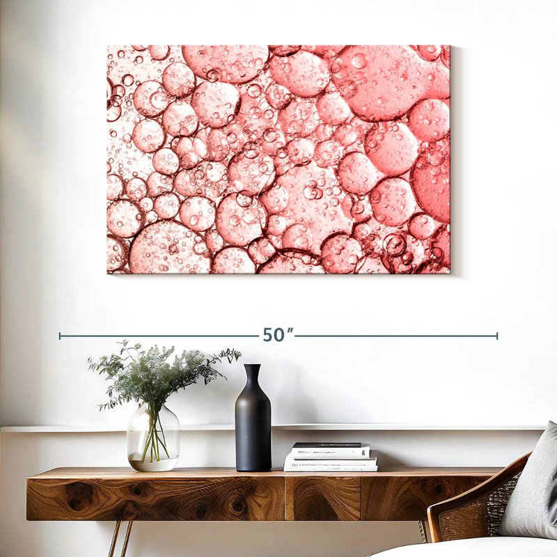 Abstrait de bulles roses Kerner, H 26 po x l 39 po