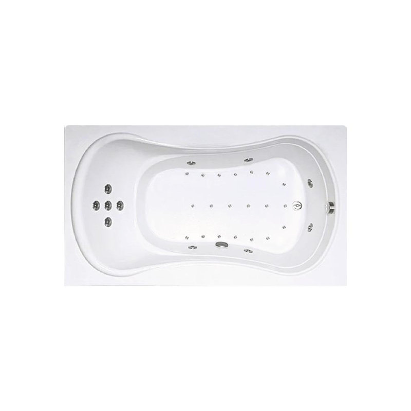 Baignoire encastrée en acrylique 72 "avec drain réversible blanc L 72" x l 42 "