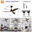 6-Speed Reversible DC Motor Propeller-Inspired Ceiling Fan No Light, White-130156581