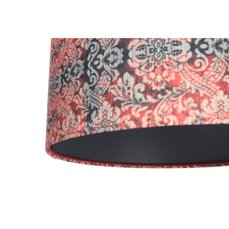 1 - Light Black Drum Pendant, 107cm H x 40cm W x 40cm D