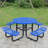 46" Round Outdoor Steel Picnic Table With Umbrella Mount, Blue - Heavy-duty For Picnics, Backyard Celebrations, Fishing Pole, Enjoyment
