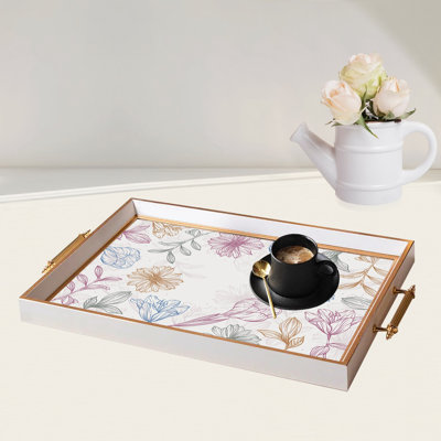 Elegant Glass Tray, 19.7 x 11.4 x 1.4 inches | 100% Durable Glass Construction | Easy to Clean with Damp Cloth | Ideal for Serving, Decorative Display, and Organizing | Stylish Addition to Home Décor