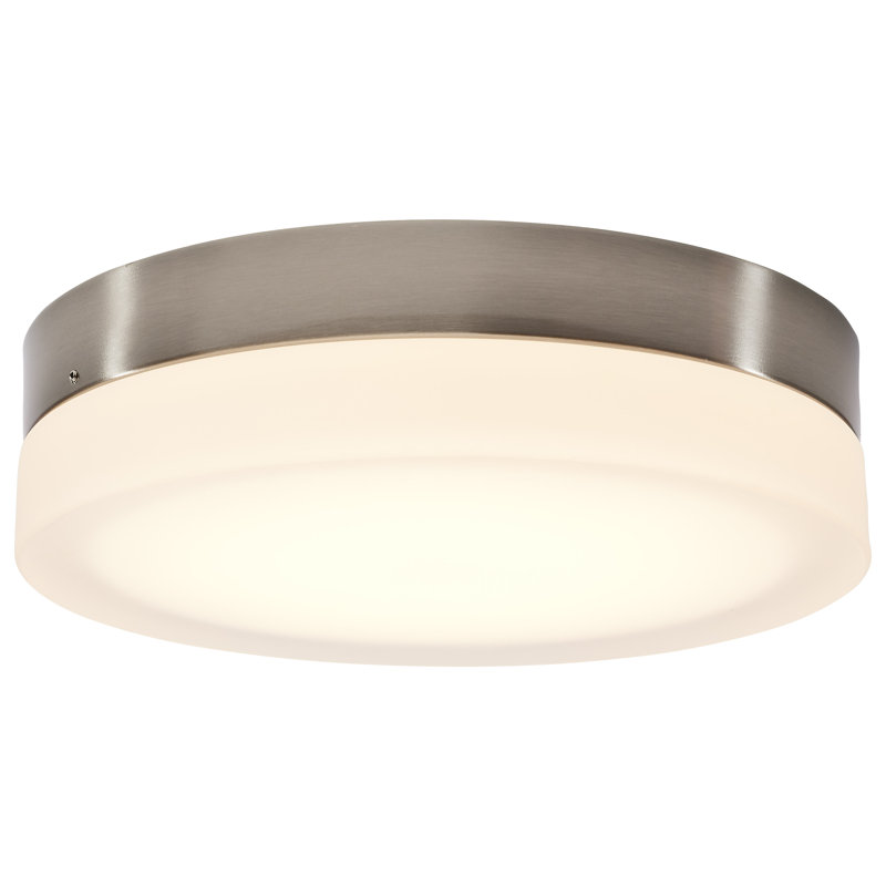 Glass LED Flush Mount, 3.13"H x 11"W x 11"D, Brushed Nickel