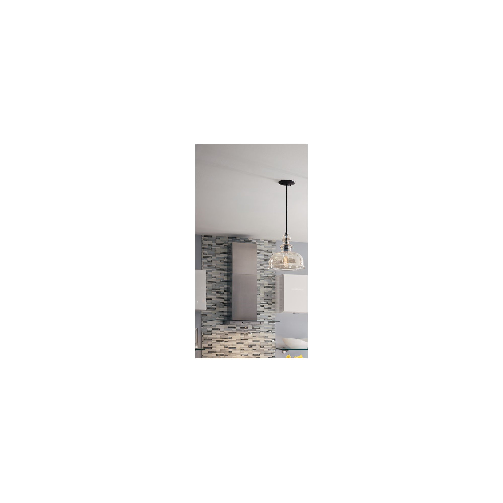 Tilden Single Light Glass Dimmable Pendant, Antique Bronze, Champagne