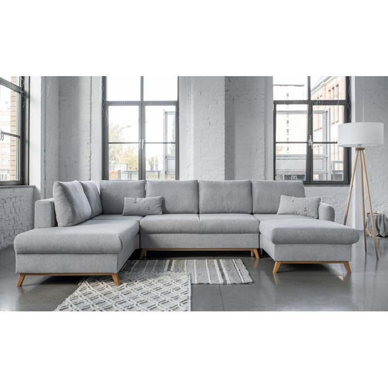 Scandic Lagom 8 Seater Sofa Bed, Light Grey, Left Hand Facing