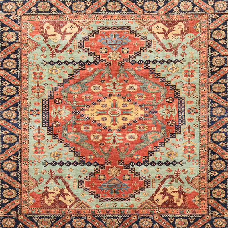 Abstract Indoor Rug, Square 5'