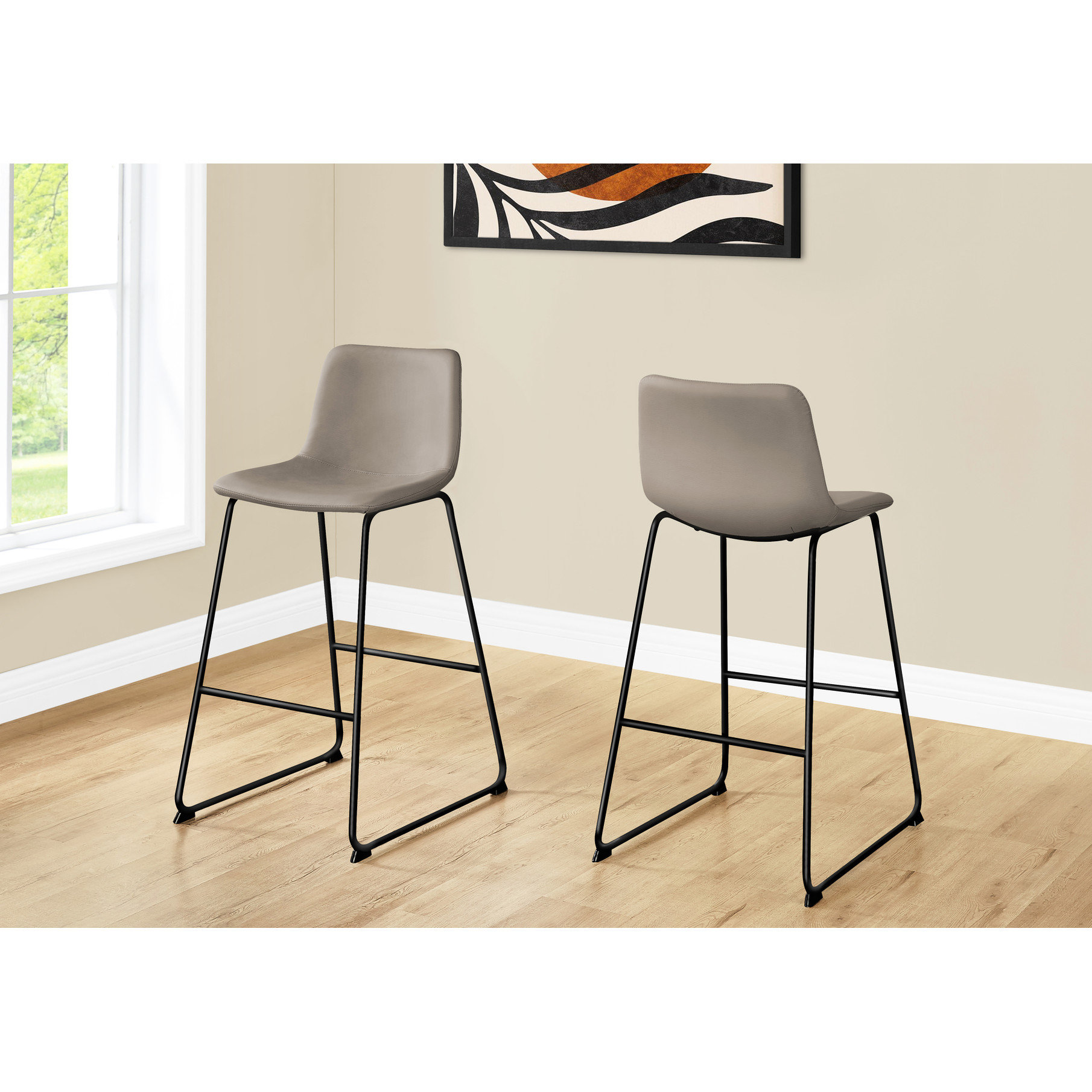 Latitude Run® Contemporary Computer Chair With Taupe Leather-Like Cover ...