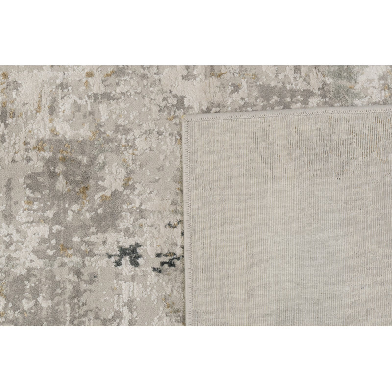 Tapis beige / ivoire à motif abstrait Shaniya, Rectangle 2 pi x 3 pi 11 po