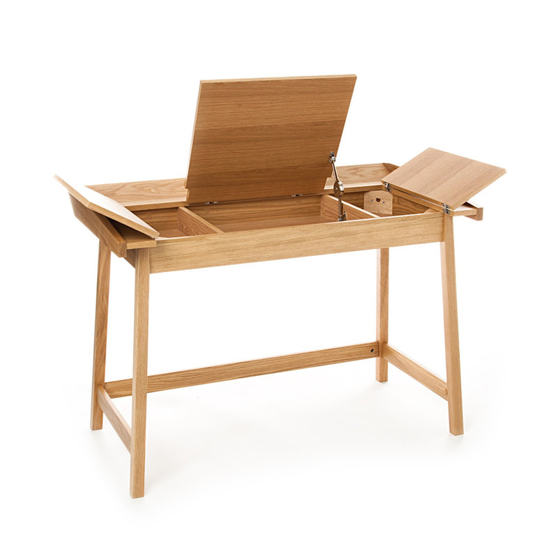 Dabrowski Solid Wood Base Writing Desk, Brown