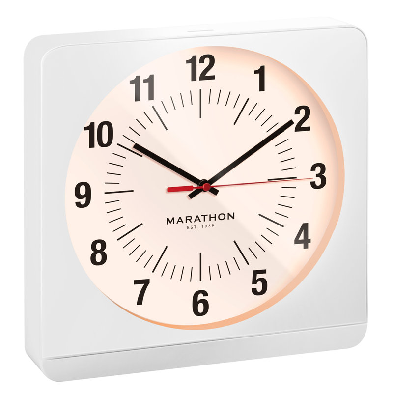 White Analog Jumbo Wall Clock with Auto-Night Light