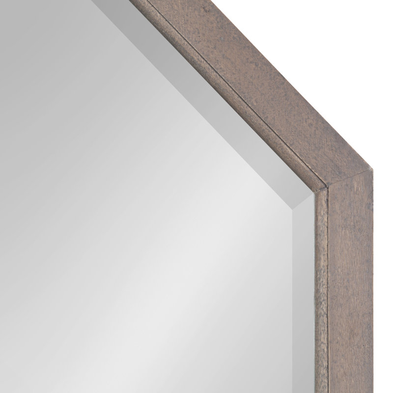Sarratt Solid Wood Flat Mirror, Gray, 36" x 24"