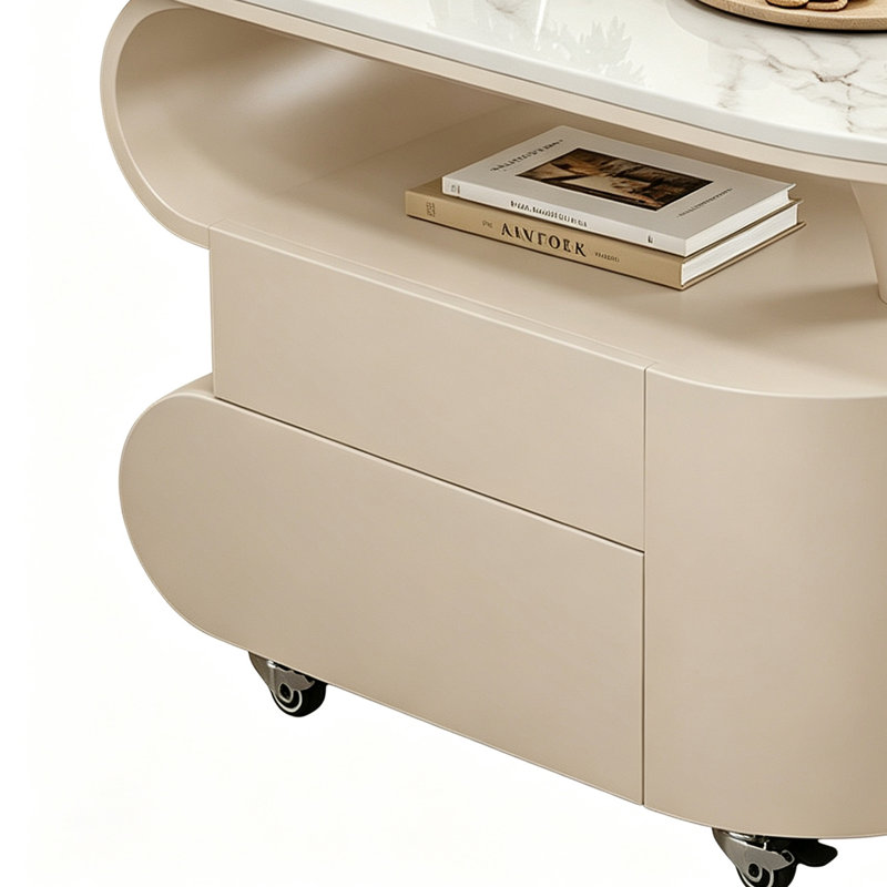 Table basse Italian Luxury Creative, H 19,68 po x l 47,24 po x P 23,62 po, Gris / crème