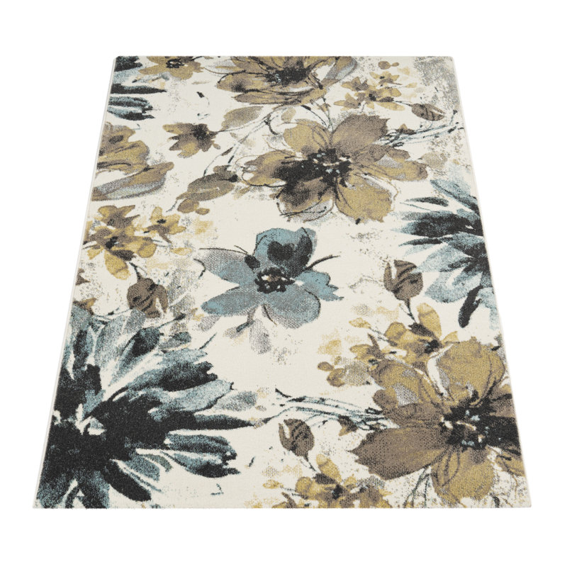 Frankee Floral Flatweave Area Rug, Rectangle 200 x 280cm