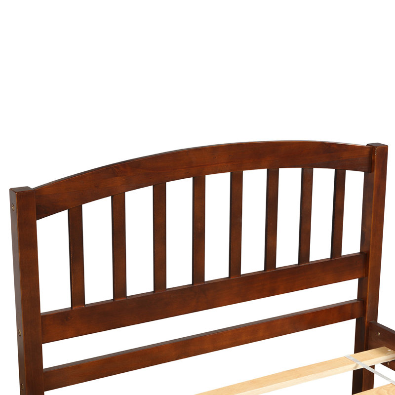 Base de lit simple avec lit gigogne en bois, Brun